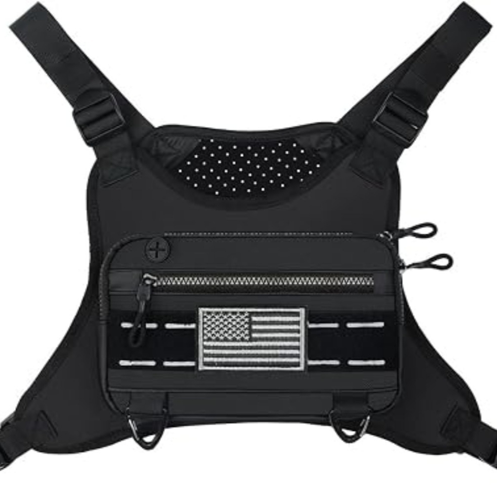 Reflective Vest Cycling - Tactical Front Chest Rig Bag Vest