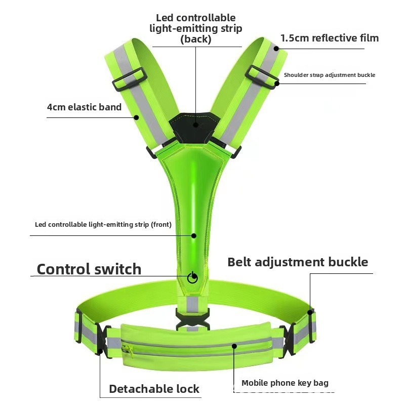 LED Glowing Reflective Vest Hi - Reflective Vest Cycling review and price