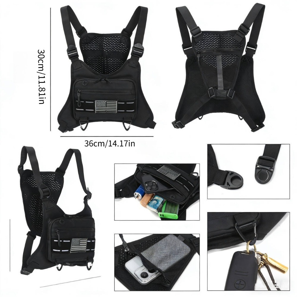Tactical Front Chest Rig Bag V - Reflective Vest Cycling review and price